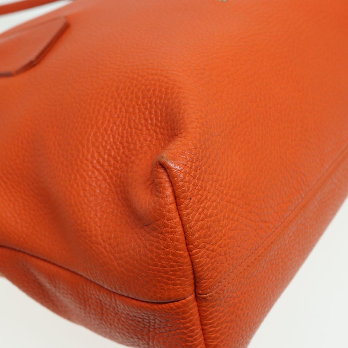 BURBERRY Hand Bag Leather Orange Auth 84243