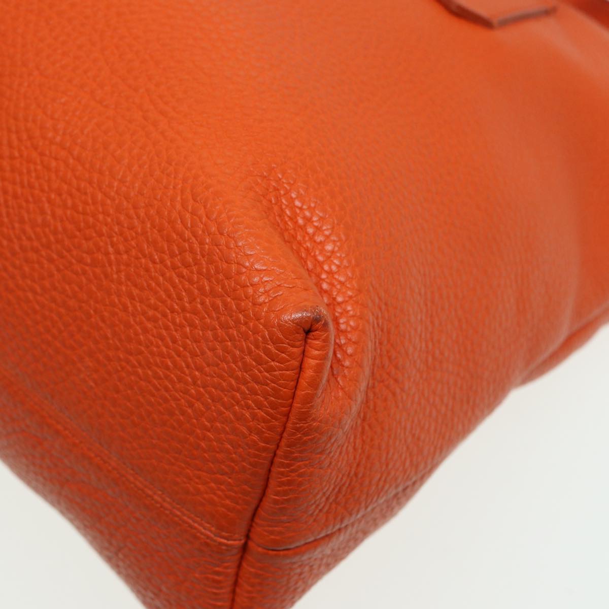 BURBERRY Hand Bag Leather Orange Auth 84243