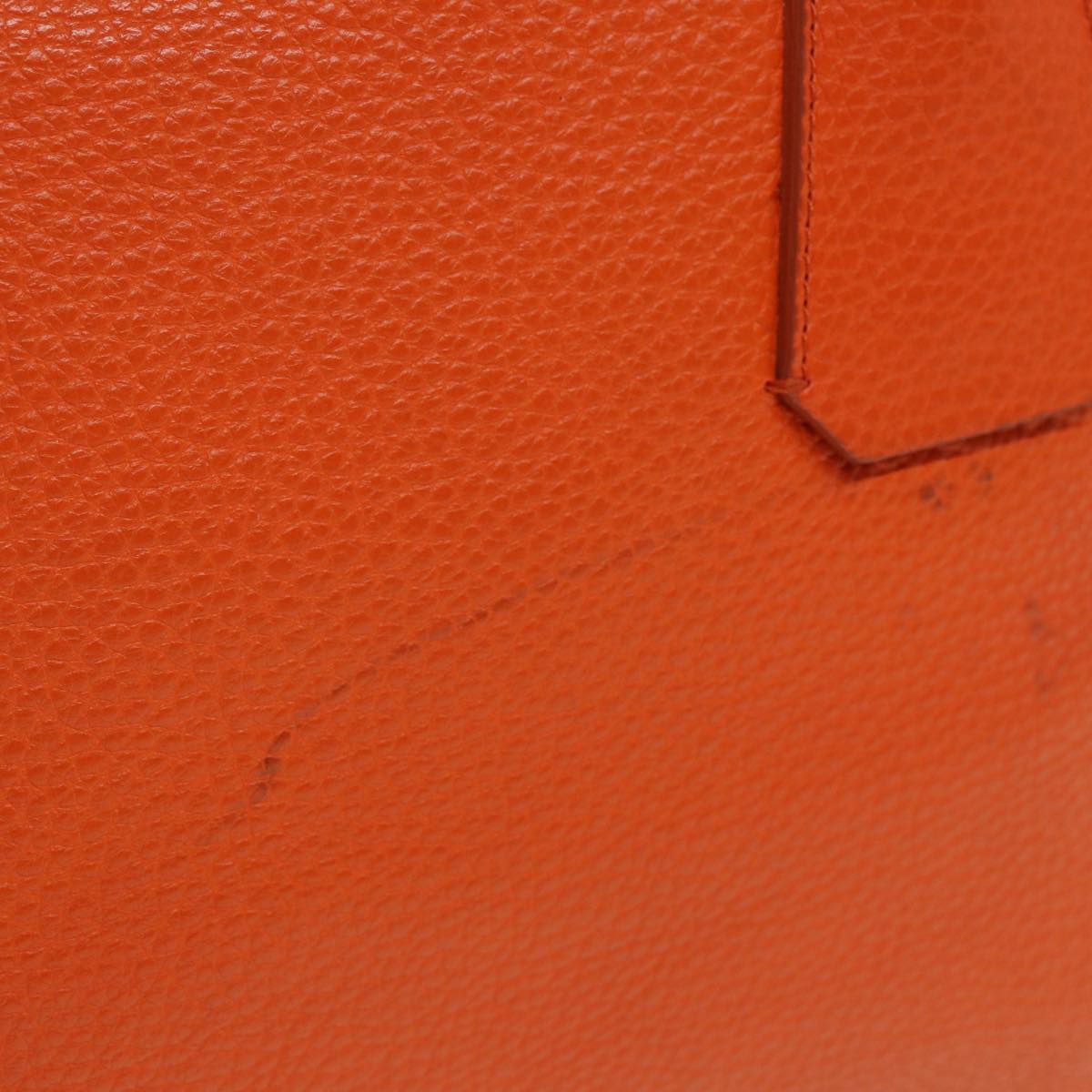 BURBERRY Hand Bag Leather Orange Auth 84243