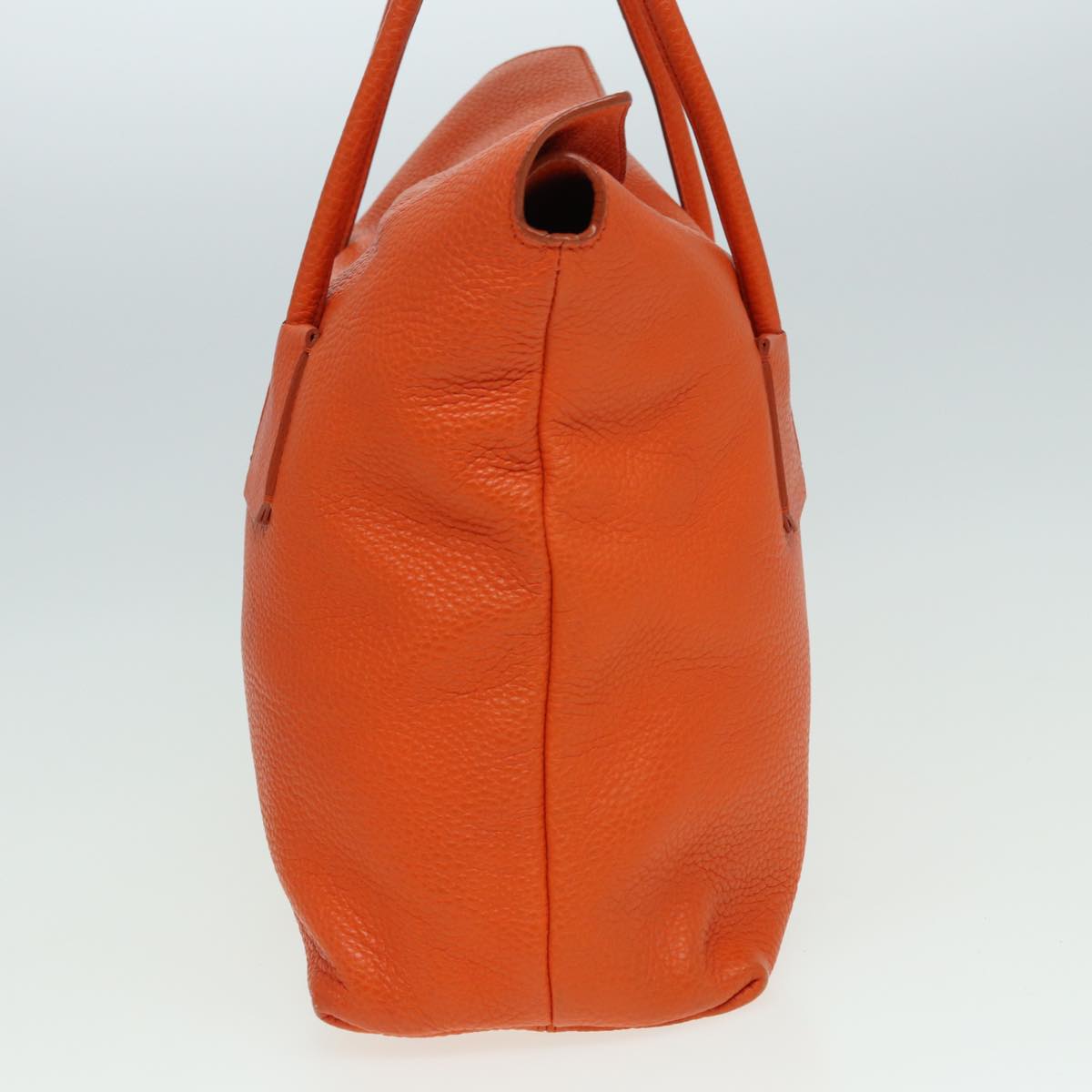 BURBERRY Hand Bag Leather Orange Auth 84243