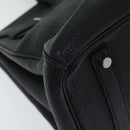 HERMES Birkin 35 Hand Bag Leather Black Silver Auth 84250-11