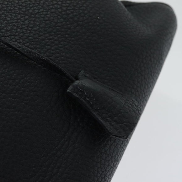 HERMES Birkin 35 Hand Bag Leather Black Silver Auth 84250