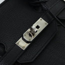 HERMES Birkin 35 Hand Bag Leather Black Silver Auth 84250-15