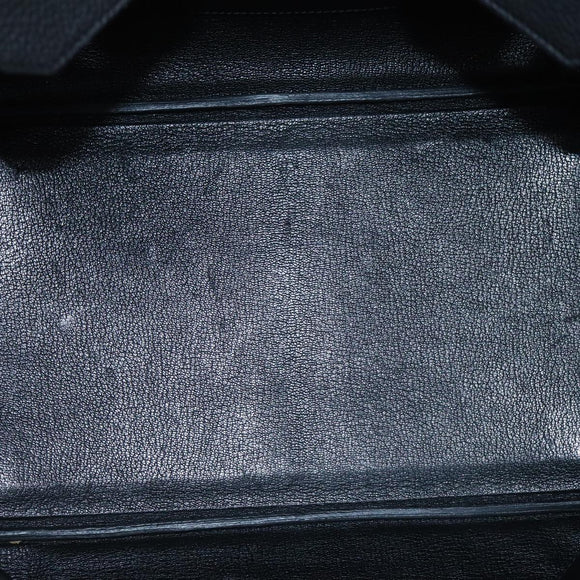 HERMES Birkin 35 Hand Bag Leather Black Silver Auth 84250