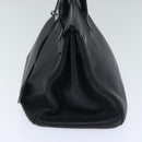 HERMES Birkin 35 Hand Bag Leather Black Silver Auth 84250-4