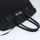 HERMES Birkin 35 Hand Bag Leather Black Silver Auth 84250-6