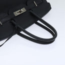 HERMES Birkin 35 Hand Bag Leather Black Silver Auth 84250-7