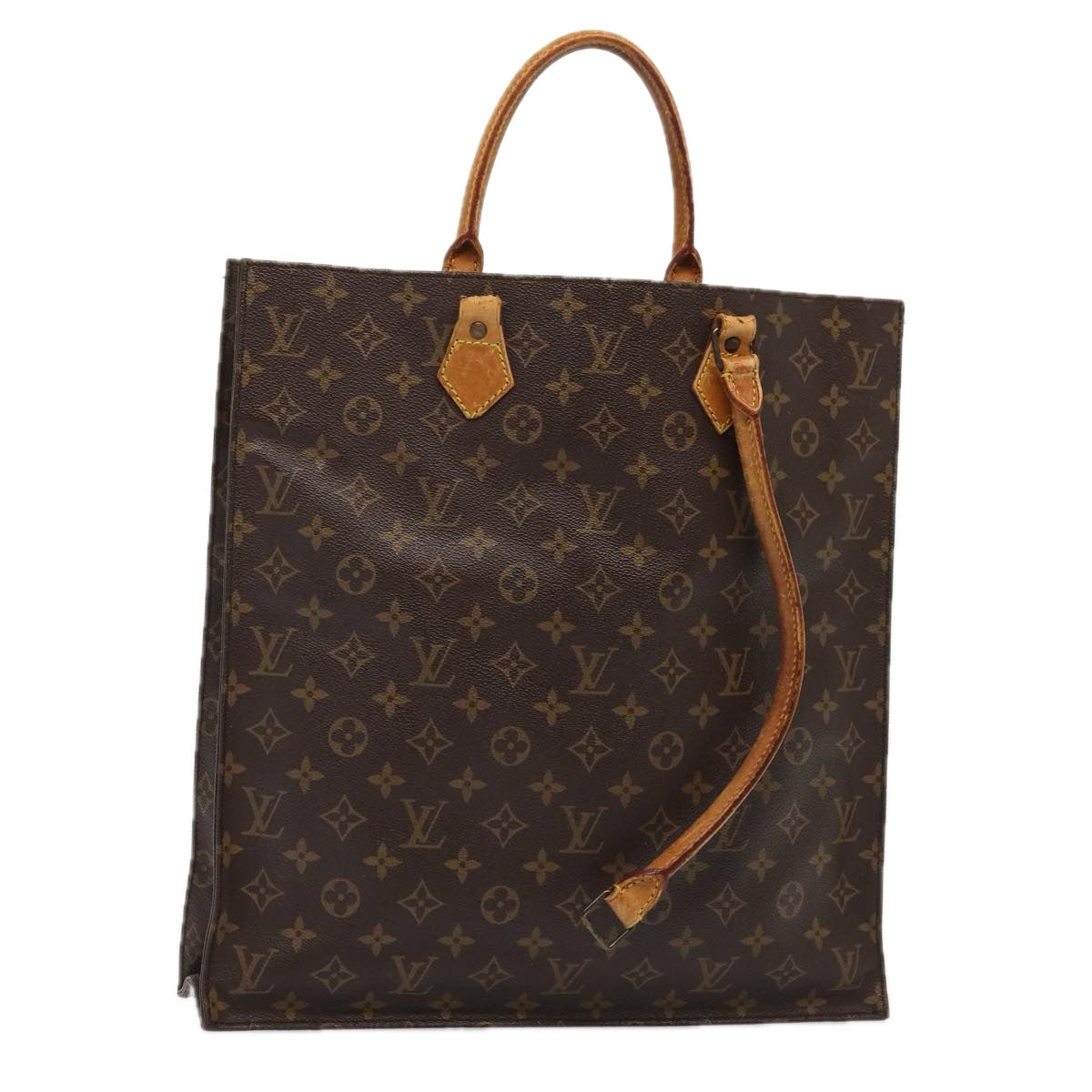 LOUIS VUITTON Monogram Sac Plat Hand Bag M51140 LV Auth 84256