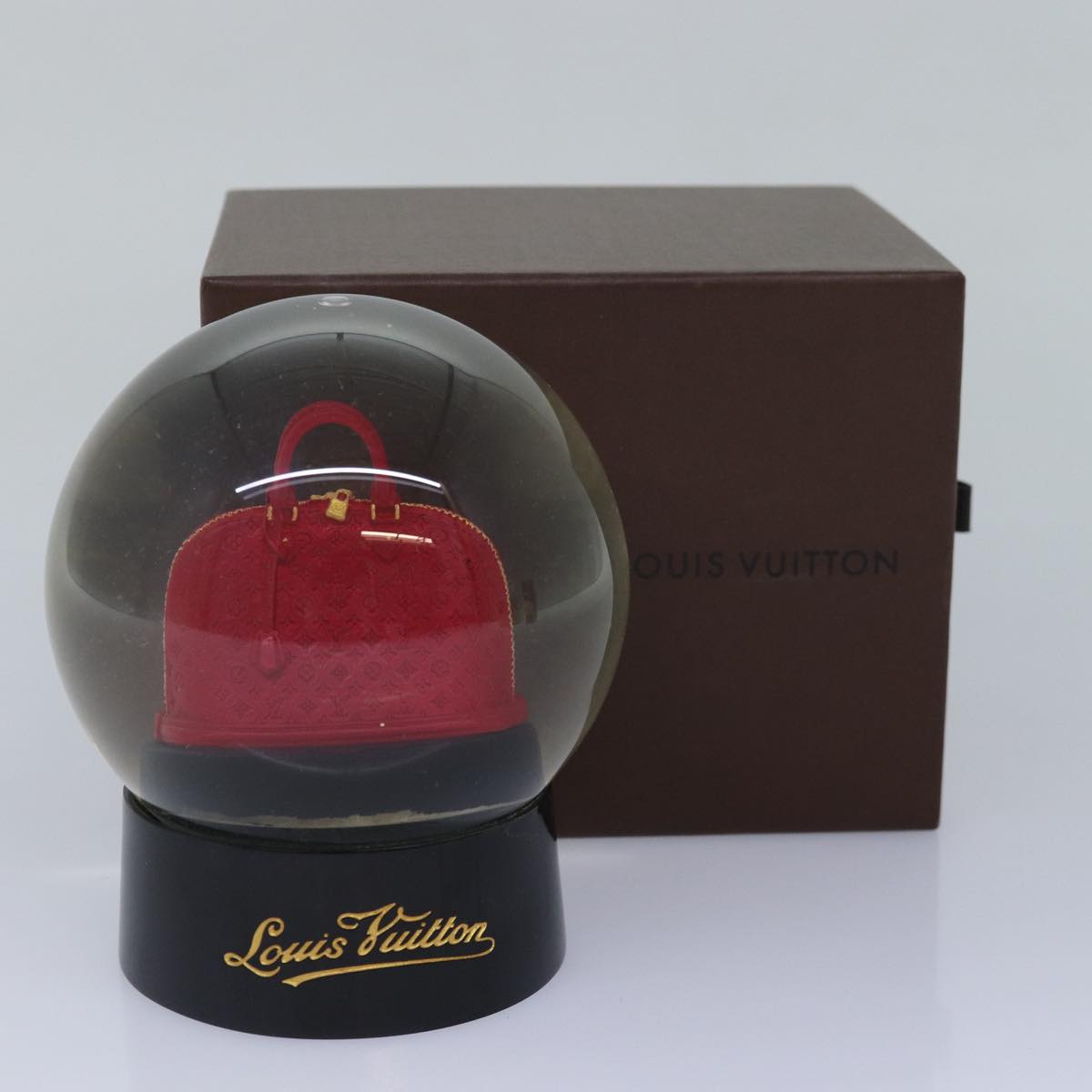 LOUIS VUITTON Snow Globe Alma VIP Limited Clear Red LV Auth 84258