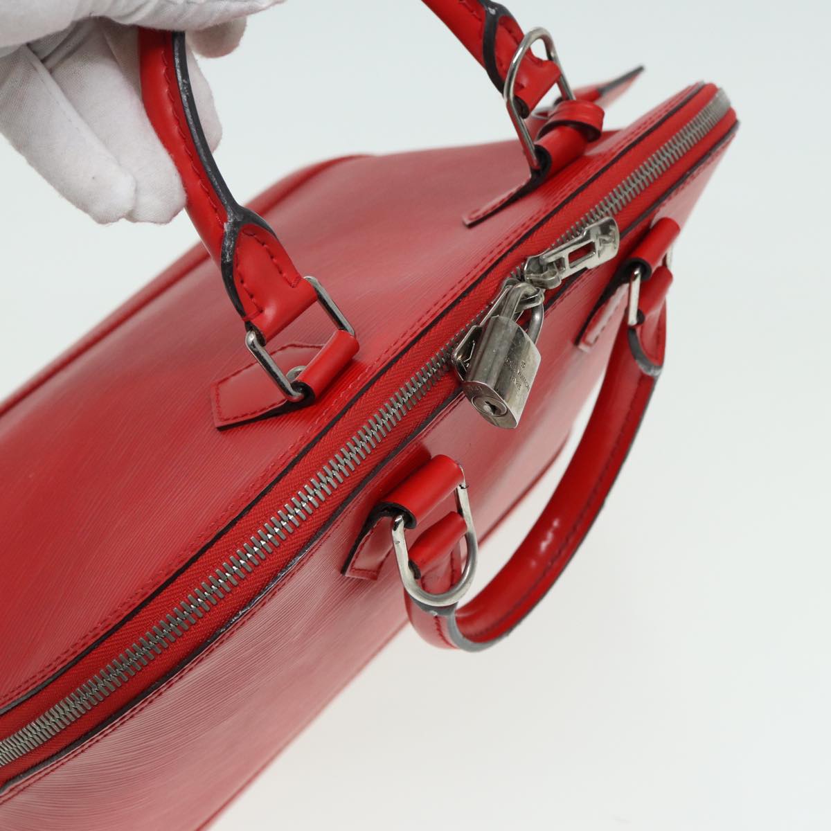 LOUIS VUITTON Epi Alma PM Hand Bag Red Car Mine M4058E LV Auth 84270