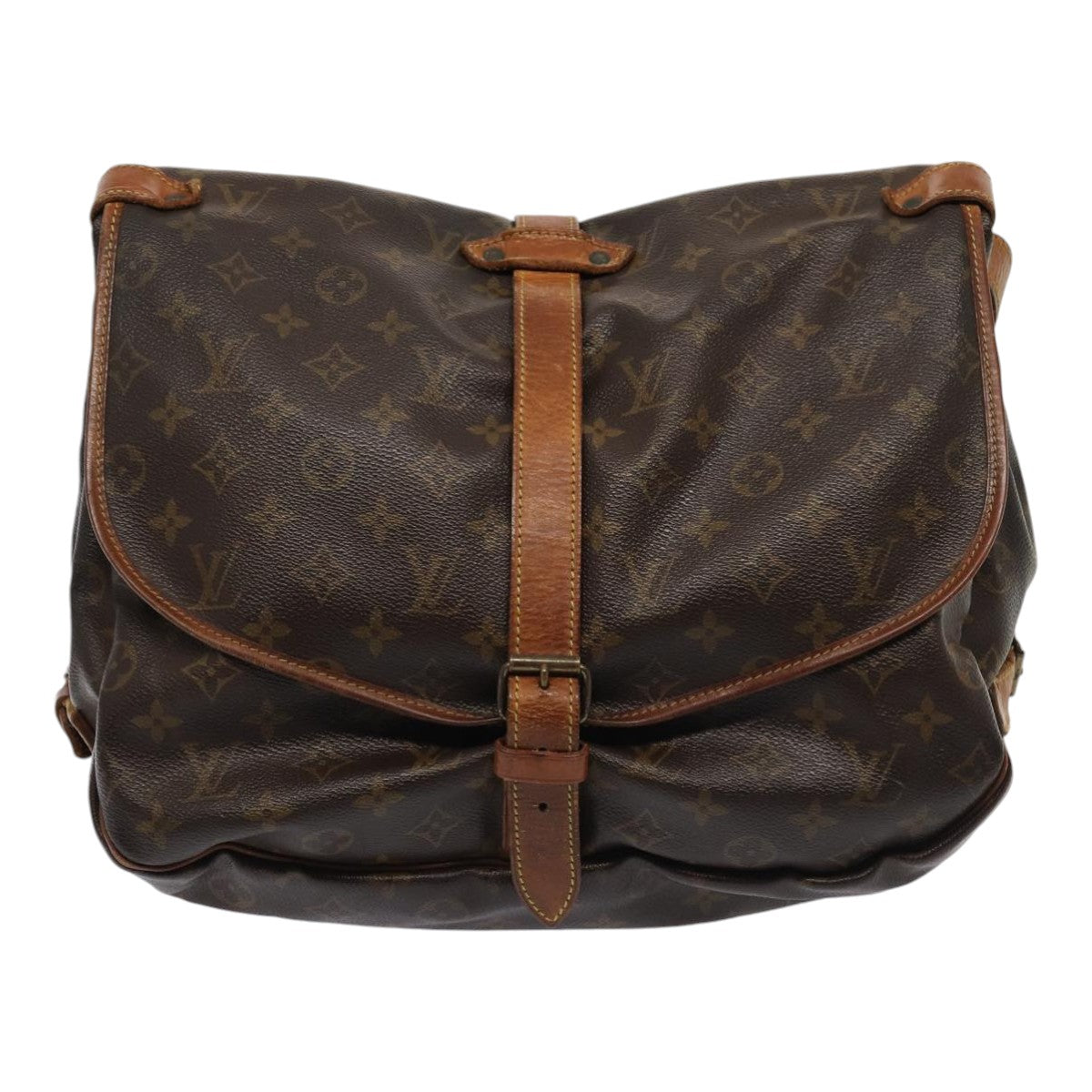 LOUIS VUITTON Monogram Saumur 35 Shoulder Bag M42254 LV Auth 84275