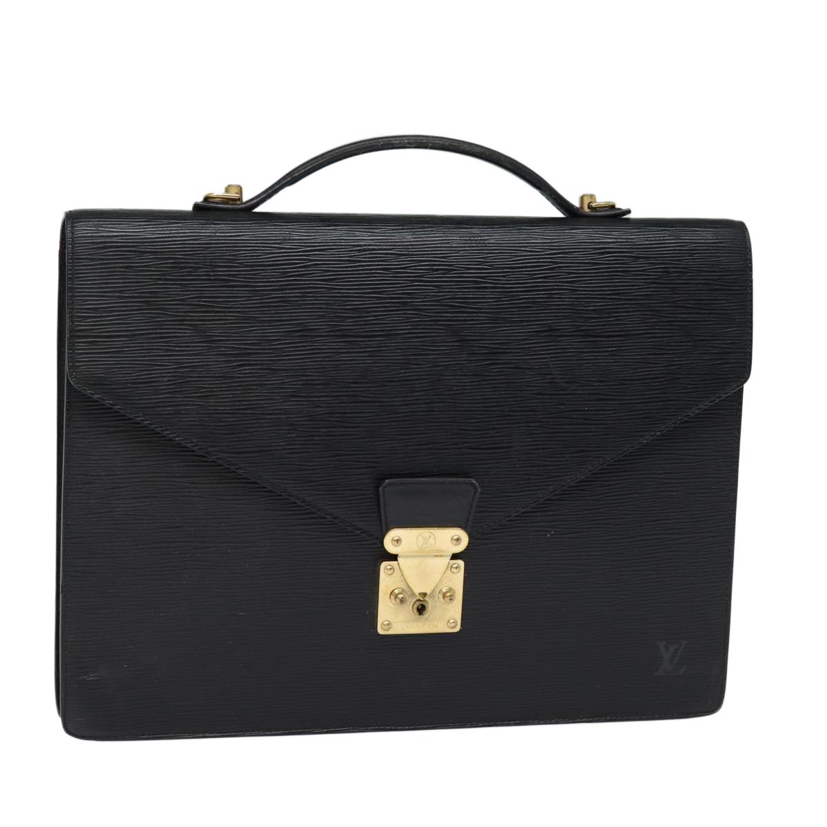 LOUIS VUITTON Epi Porte Documents Bandouliere Black M54462 LV Auth 84286