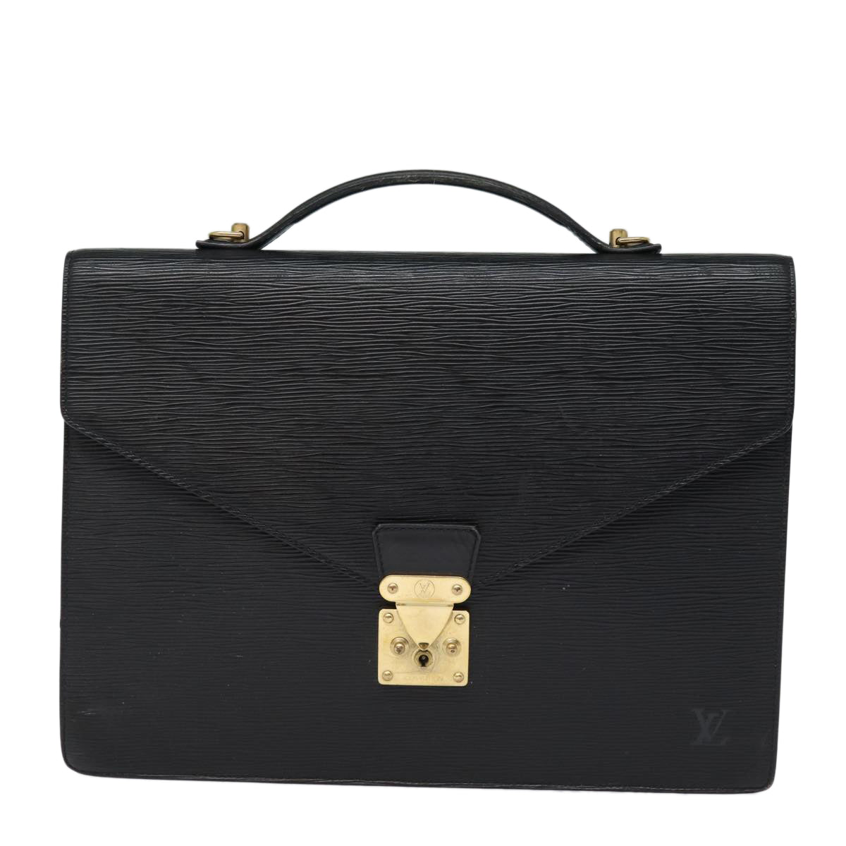 LOUIS VUITTON Epi Porte Documents Bandouliere Black M54462 LV Auth 84286