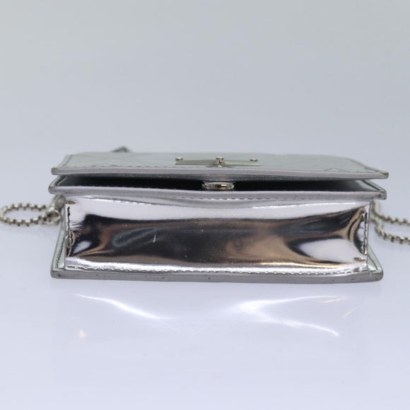 PRADA Shoulder Pouch Triangle Panel Silver Auth 84299