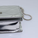 PRADA Shoulder Pouch Triangle Panel Silver Auth 84299-16