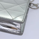 PRADA Shoulder Pouch Triangle Panel Silver Auth 84299-18