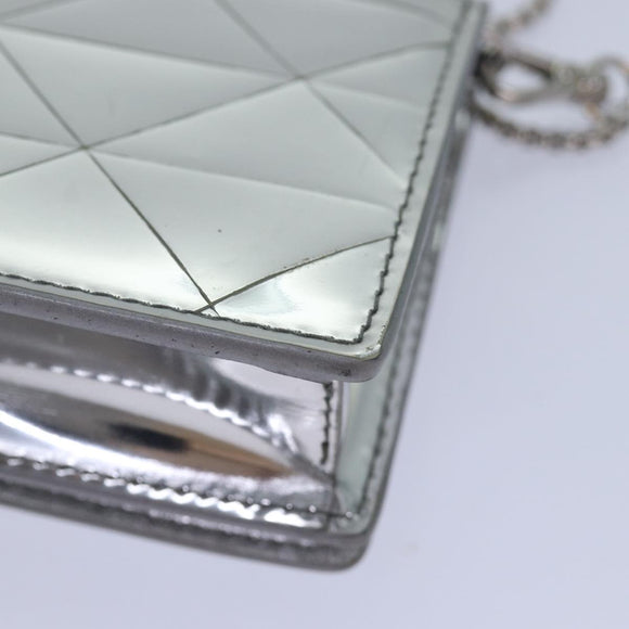 PRADA Shoulder Pouch Triangle Panel Silver Auth 84299