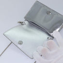 PRADA Shoulder Pouch Triangle Panel Silver Auth 84299-19