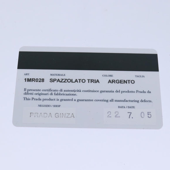 PRADA Shoulder Pouch Triangle Panel Silver Auth 84299