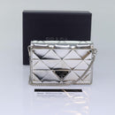 PRADA Shoulder Pouch Triangle Panel Silver Auth 84299-12