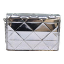 PRADA Shoulder Pouch Triangle Panel Silver Auth 84299-2
