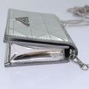 PRADA Shoulder Pouch Triangle Panel Silver Auth 84299-4