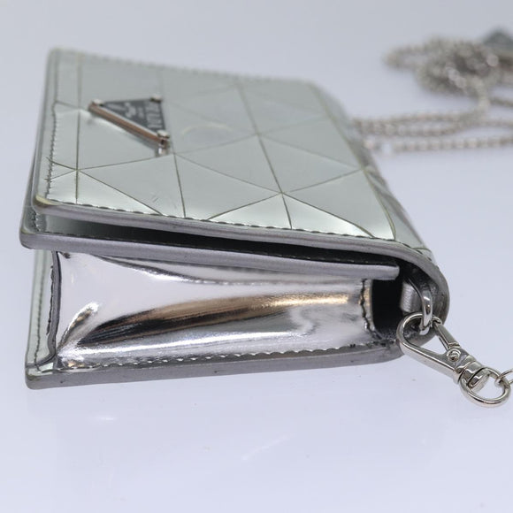 PRADA Shoulder Pouch Triangle Panel Silver Auth 84299