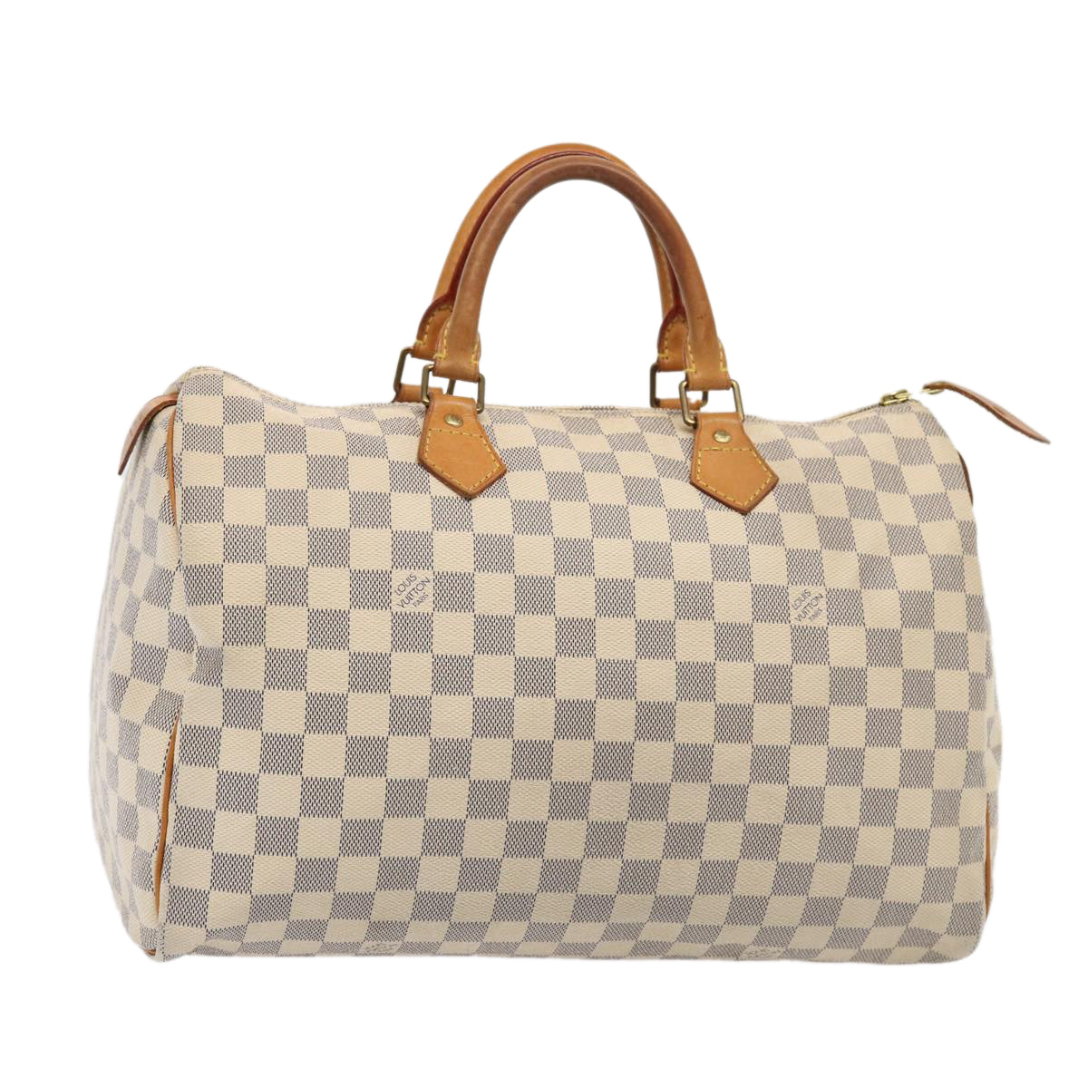 LOUIS VUITTON Damier Azur Speedy 35 Hand Bag N41535 LV Auth 84325