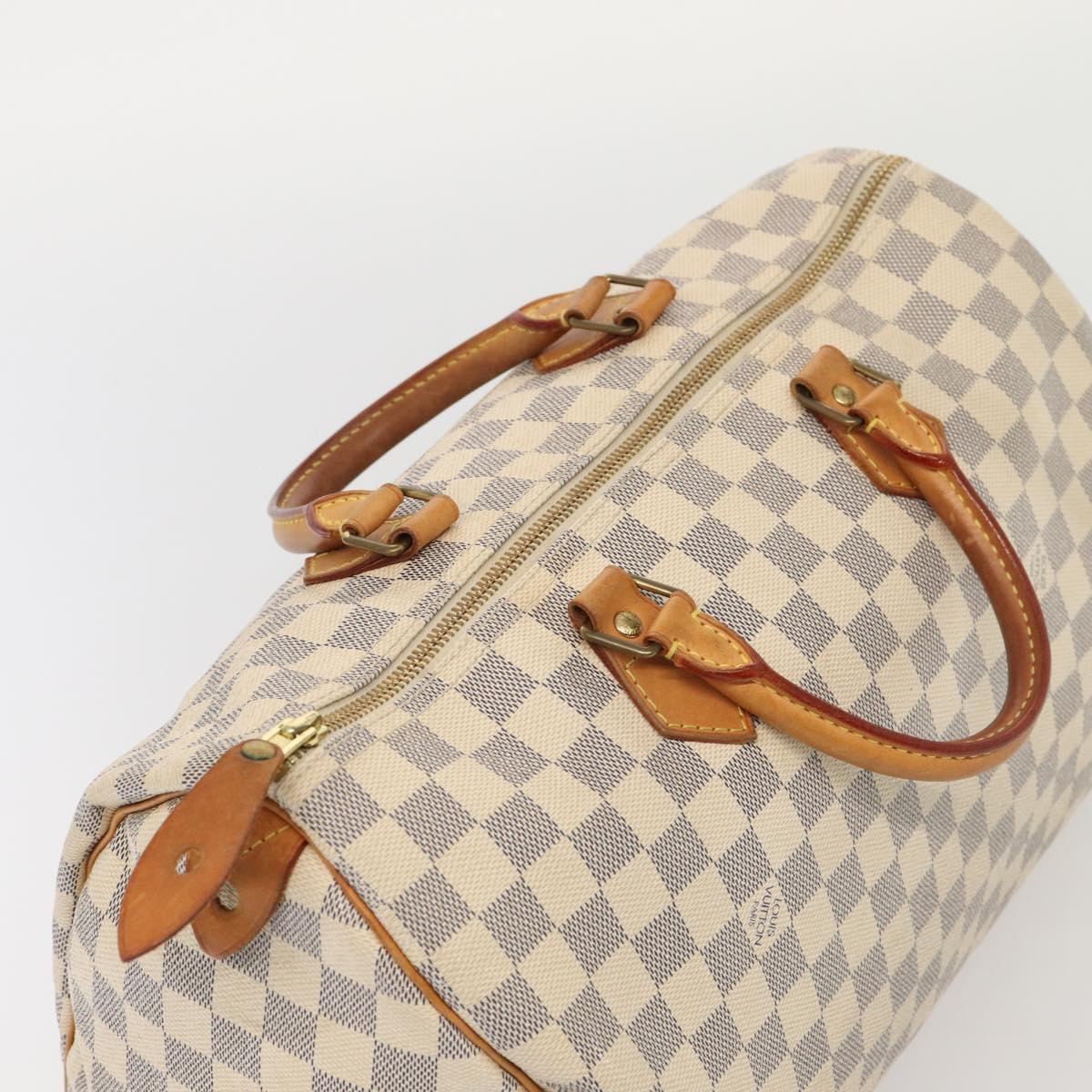 LOUIS VUITTON Damier Azur Speedy 35 Hand Bag N41535 LV Auth 84325