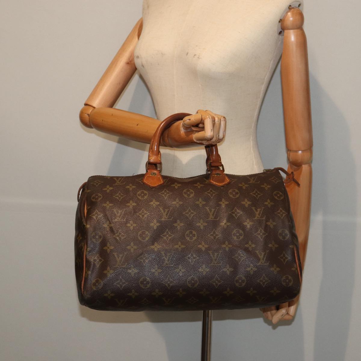 LOUIS VUITTON Monogram Speedy 35 Hand Bag M41524 LV Auth 84331