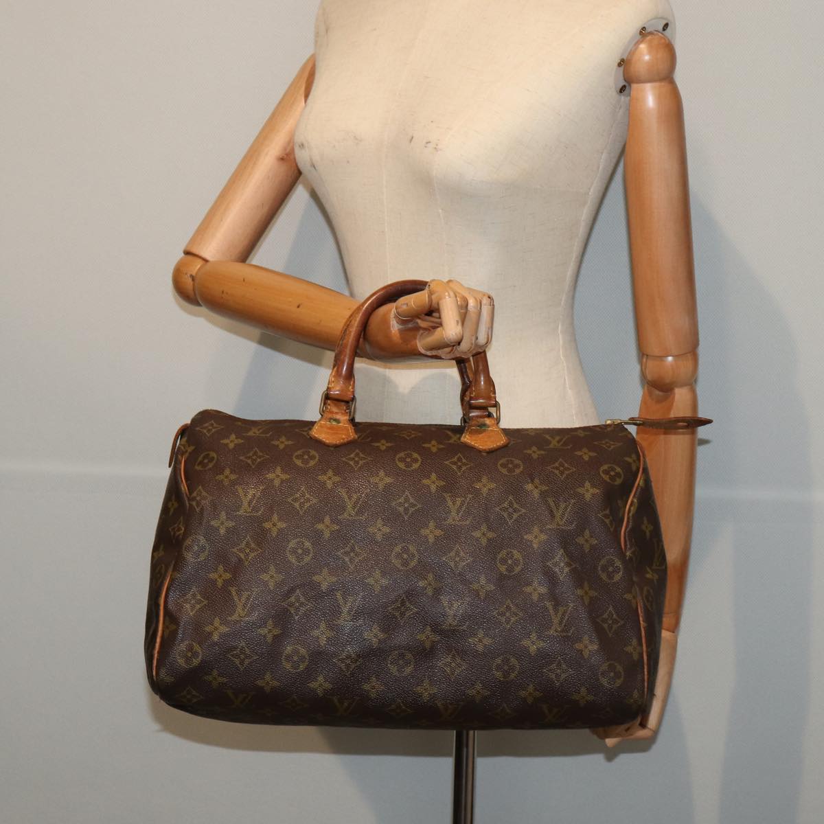 LOUIS VUITTON Monogram Speedy 35 Hand Bag M41524 LV Auth 84332