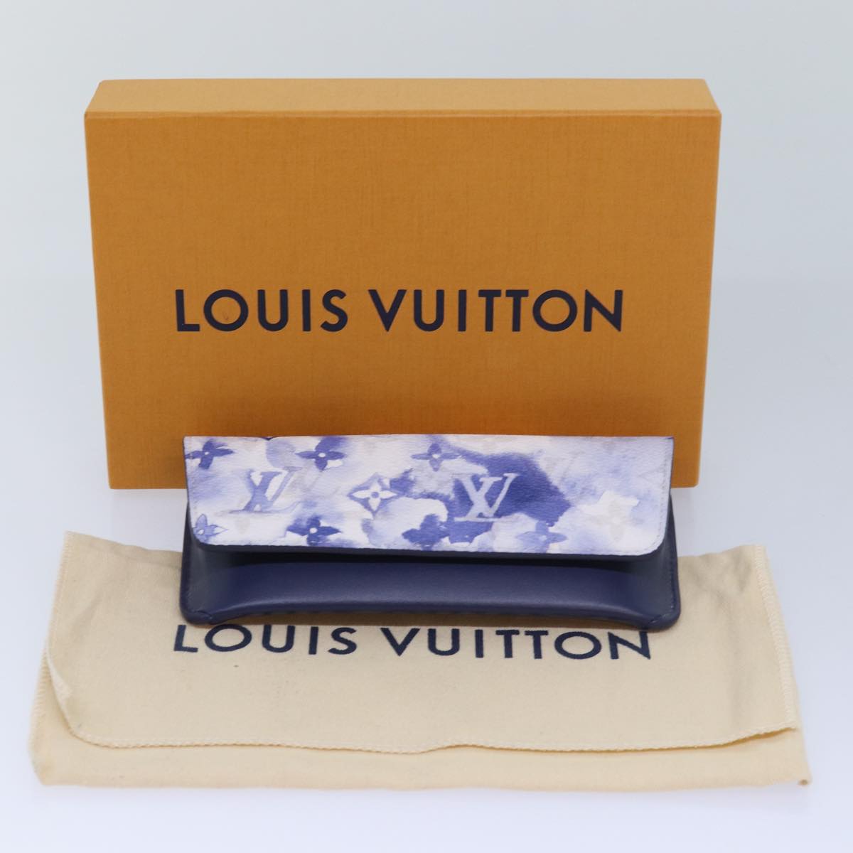 LOUIS VUITTON Monogram Watercolor Etui Lunette Glasses Case GI0589 Auth 84357A