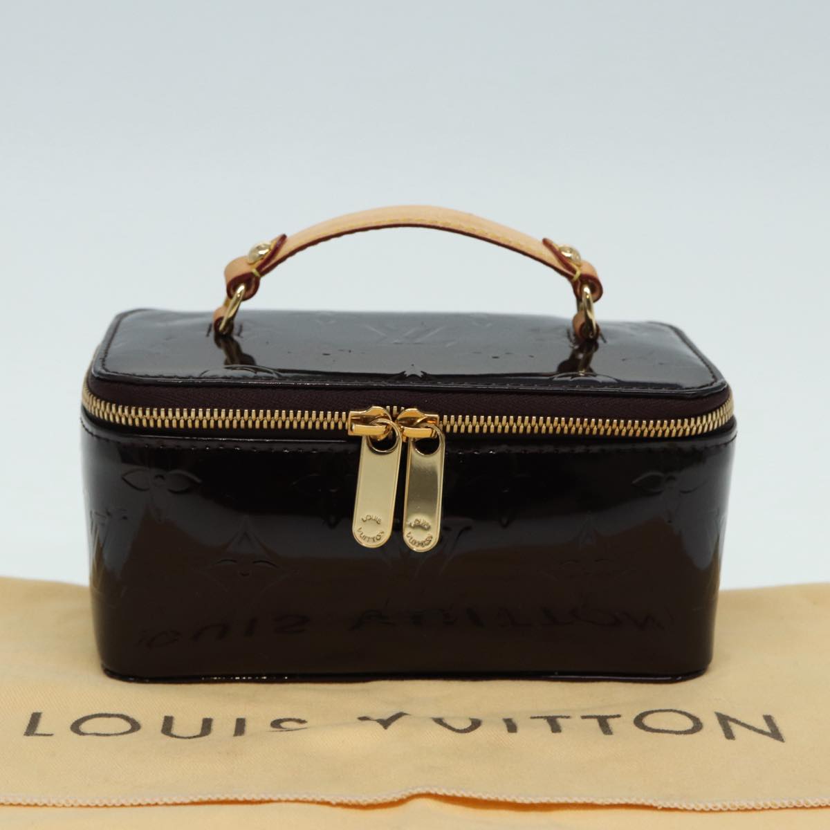 LOUIS VUITTON Monogram Vernis Jewel Case Amarante M91272 LV Auth 84368