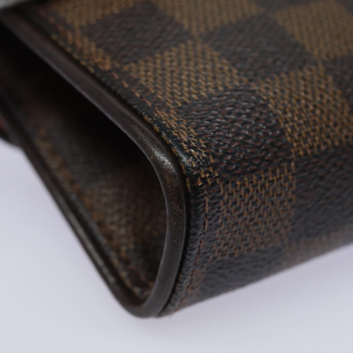 LOUIS VUITTON Damier Ebene Pochette Florentine Waist Bag N51856 LV Auth 84369