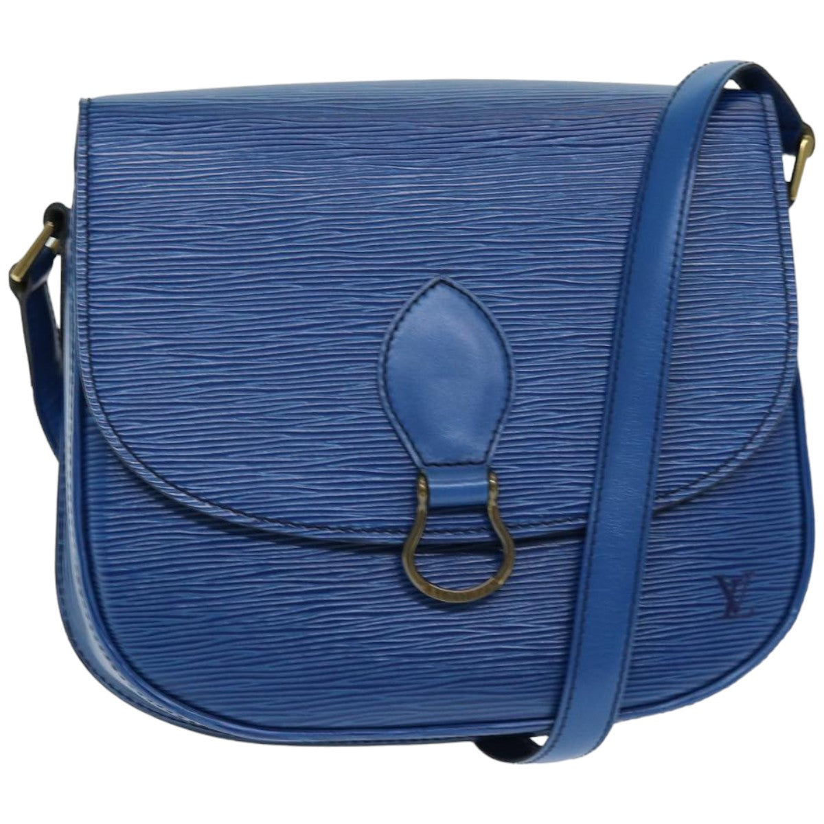 LOUIS VUITTON Epi Saint Cloud GM Shoulder Bag Toledo Blue M52195 LV Auth 84384