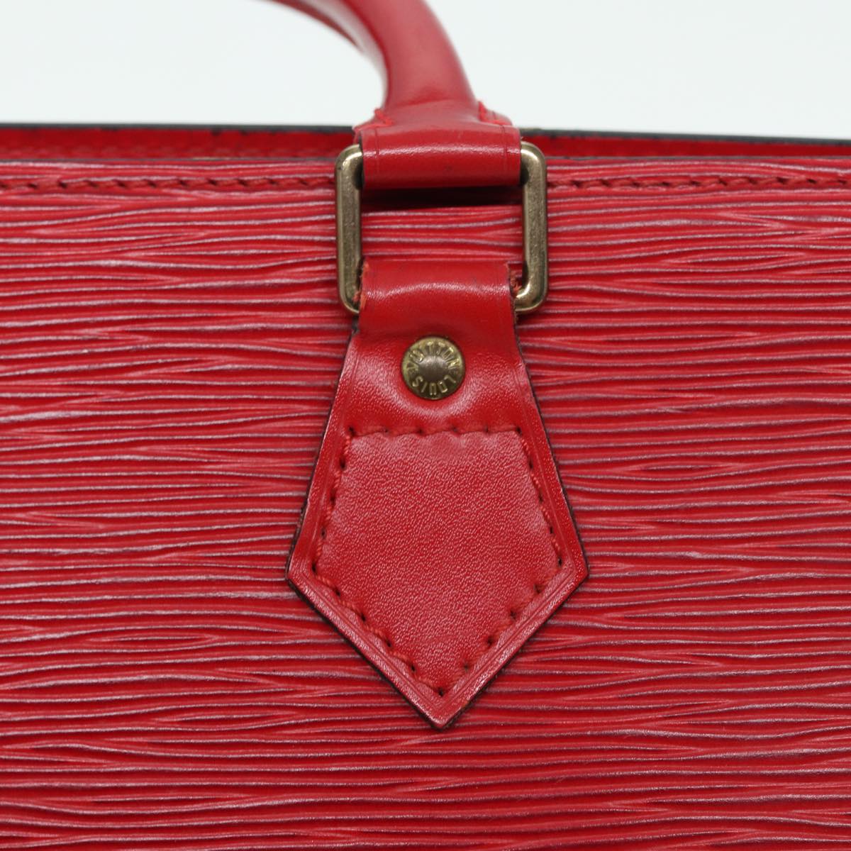 LOUIS VUITTON Epi Sac Triangle Hand Bag Red M52097 LV Auth 84385