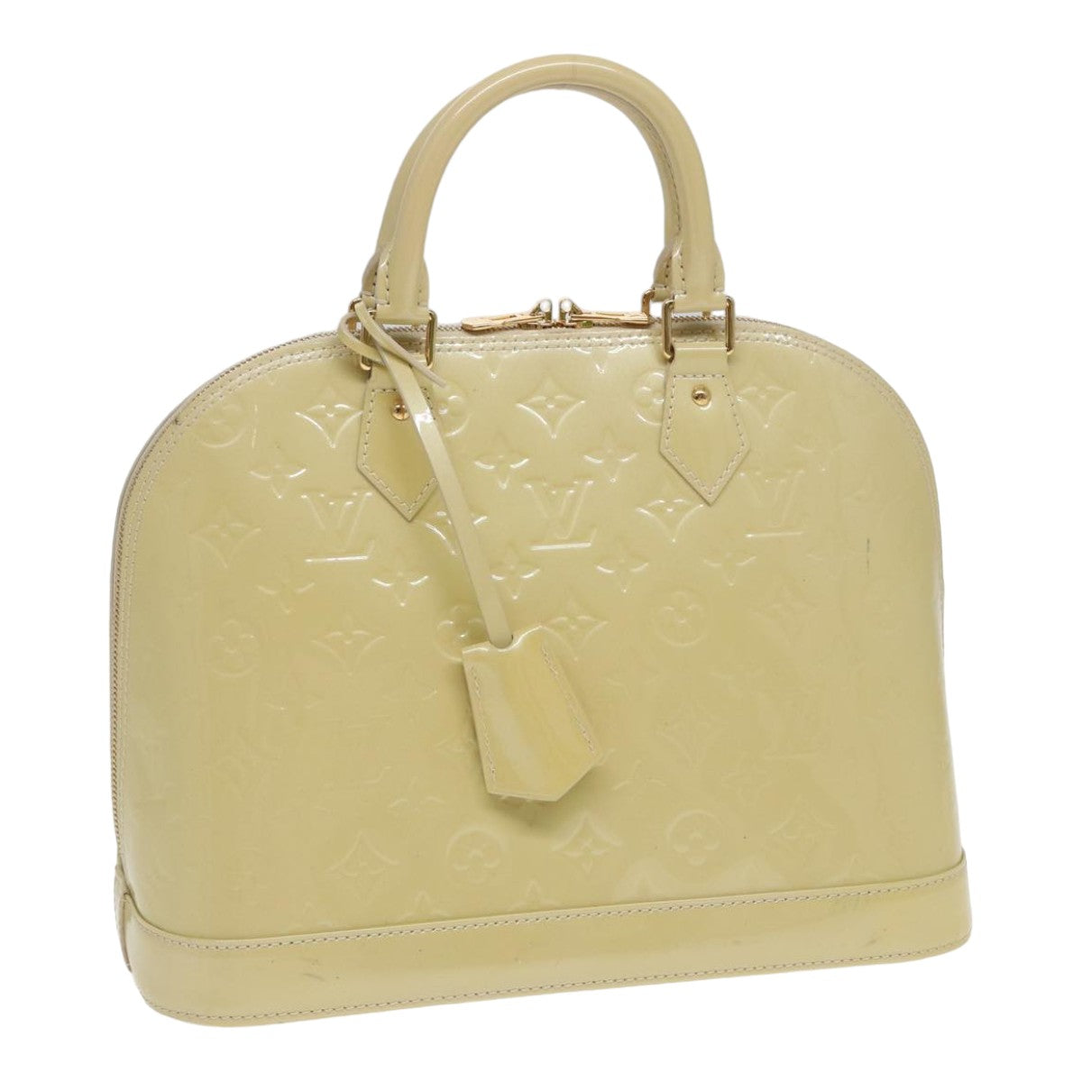 LOUIS VUITTON Monogram Vernis Alma PM Hand Bag Citrin M90101 LV Auth 84388