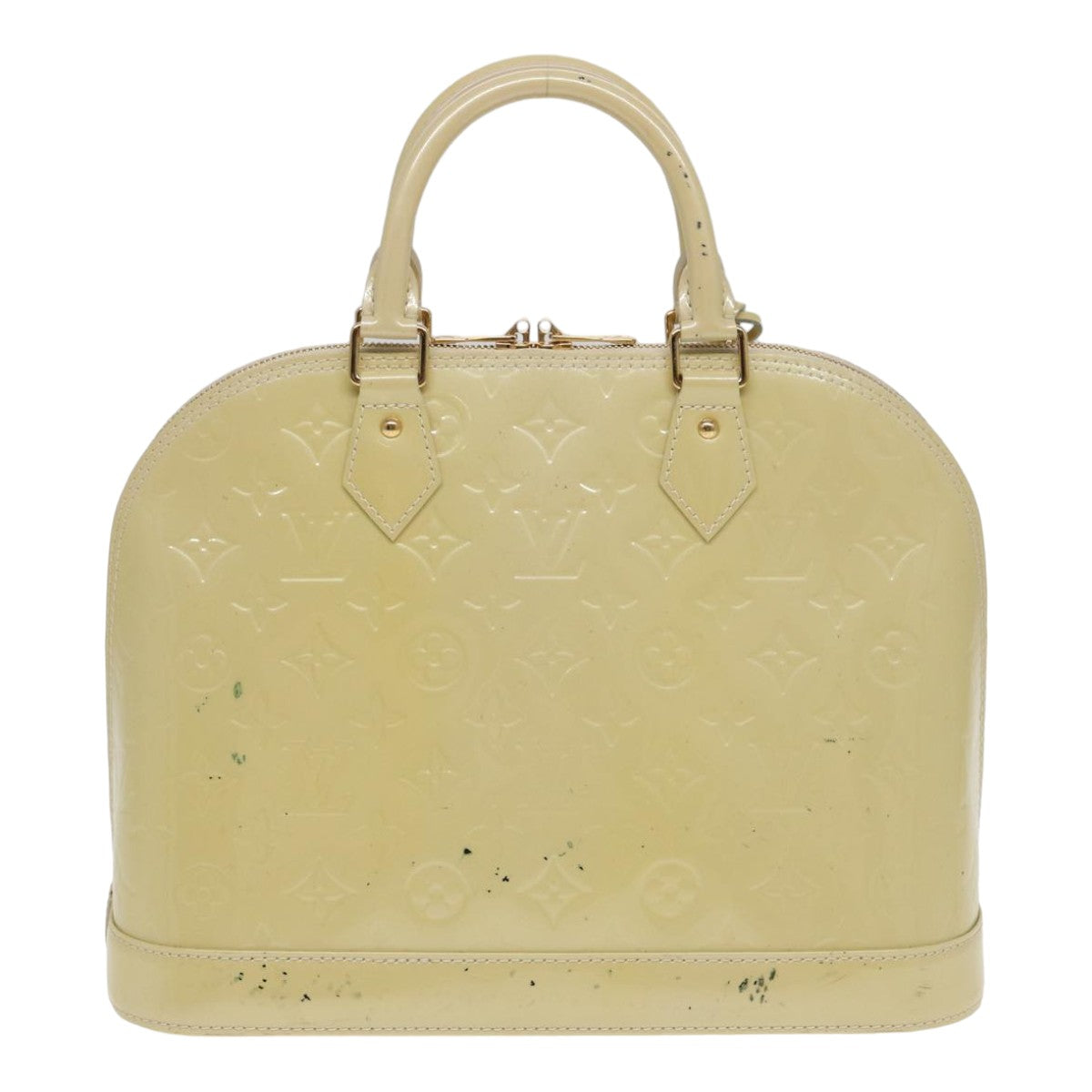 LOUIS VUITTON Monogram Vernis Alma PM Hand Bag Citrin M90101 LV Auth 84388