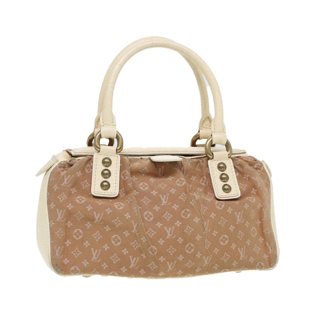 LOUIS VUITTON Monogram Mini Lin Trapeze PM Hand Bag Brown M40059 LV Auth 84393