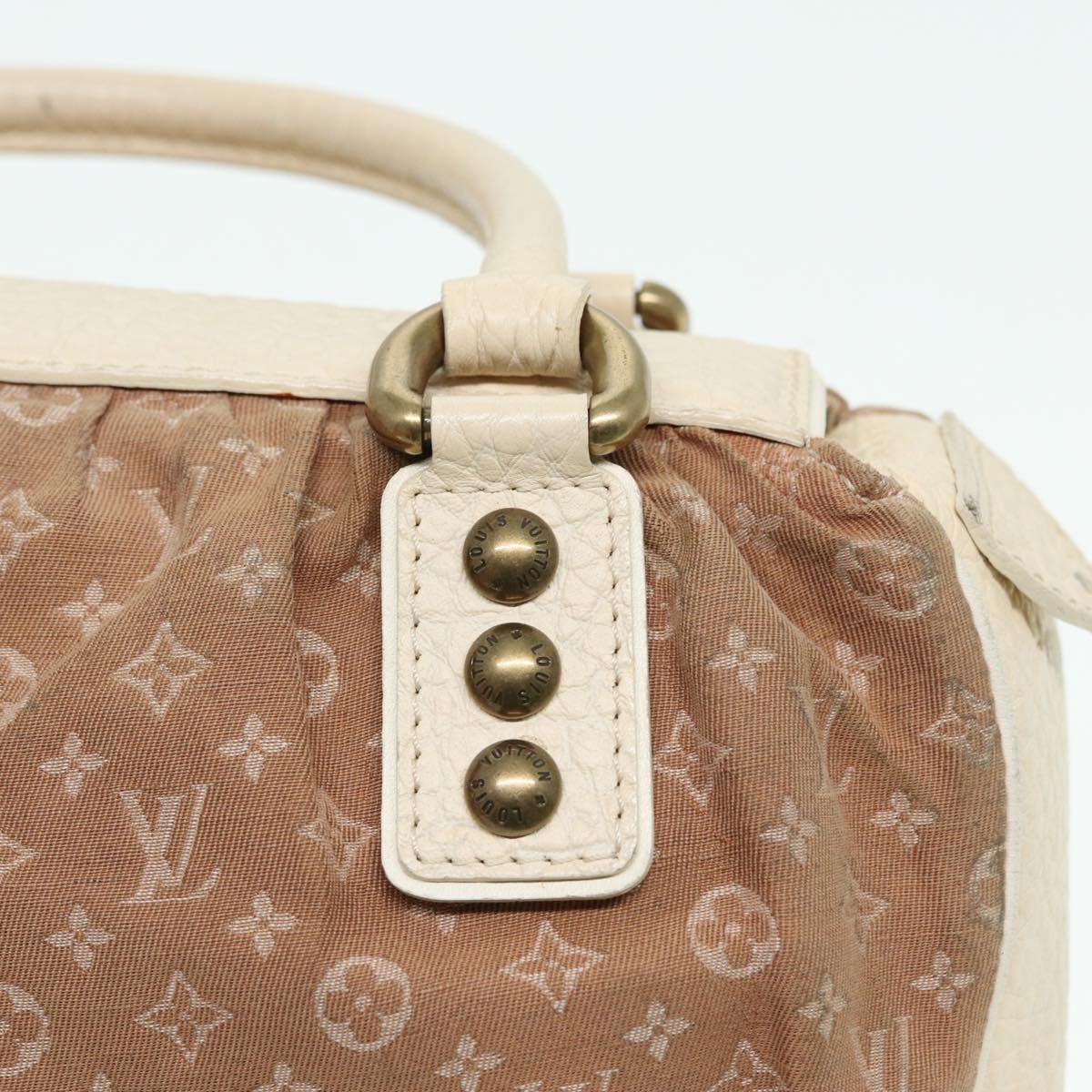 LOUIS VUITTON Monogram Mini Lin Trapeze PM Hand Bag Brown M40059 LV Auth 84393