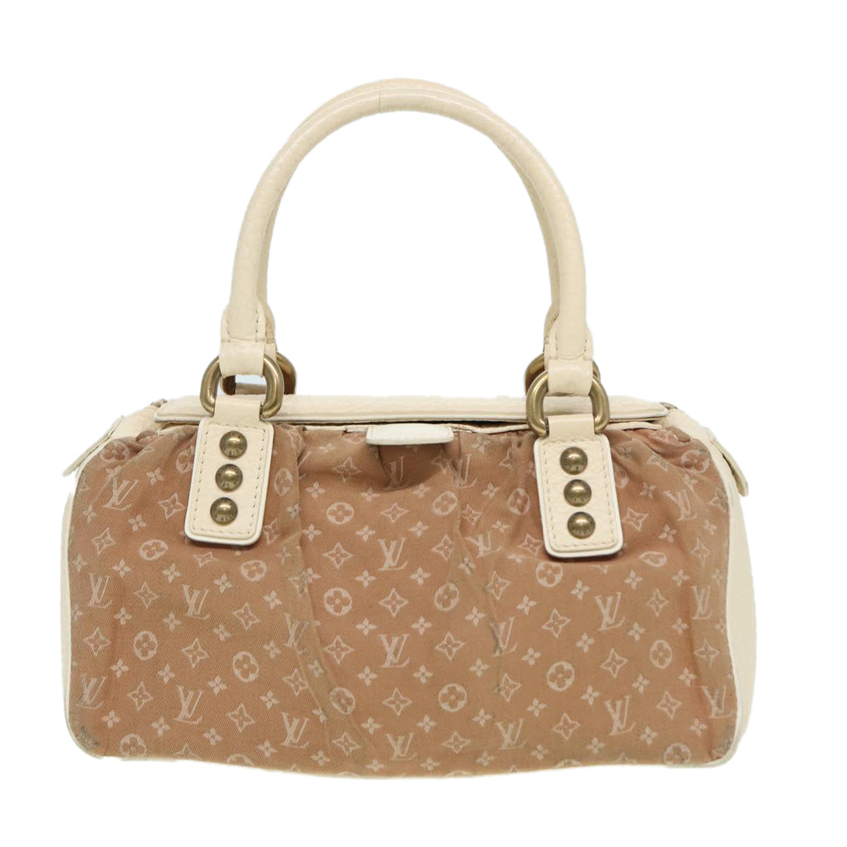 LOUIS VUITTON Monogram Mini Lin Trapeze PM Hand Bag Brown M40059 LV Auth 84393