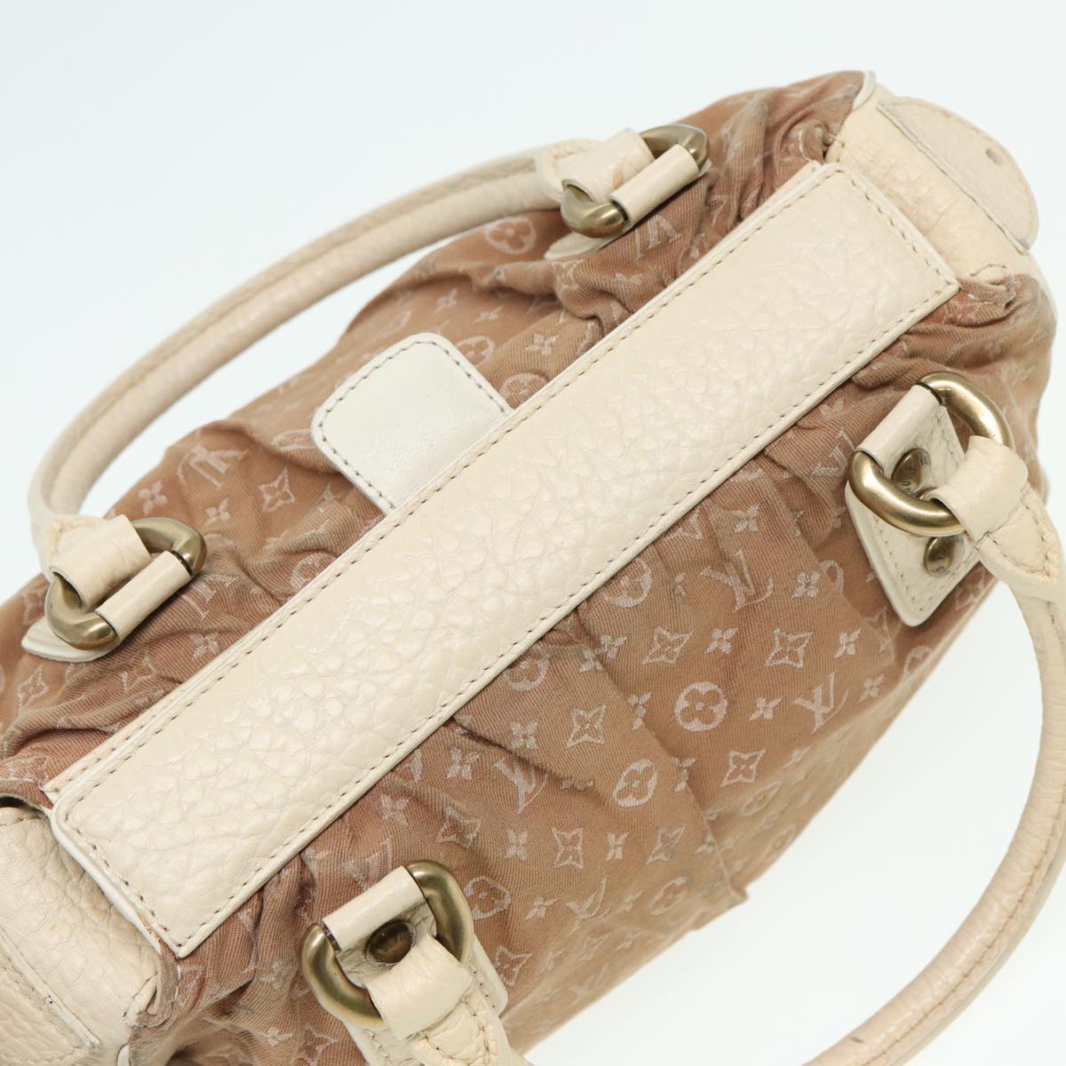 LOUIS VUITTON Monogram Mini Lin Trapeze PM Hand Bag Brown M40059 LV Auth 84393