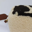 LOUIS VUITTON Monogram Teddy Beach Pouch Beige Black M68599 LV Auth 84395SA-14