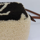 LOUIS VUITTON Monogram Teddy Beach Pouch Beige Black M68599 LV Auth 84395SA-15