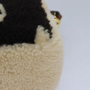 LOUIS VUITTON Monogram Teddy Beach Pouch Beige Black M68599 LV Auth 84395SA-17