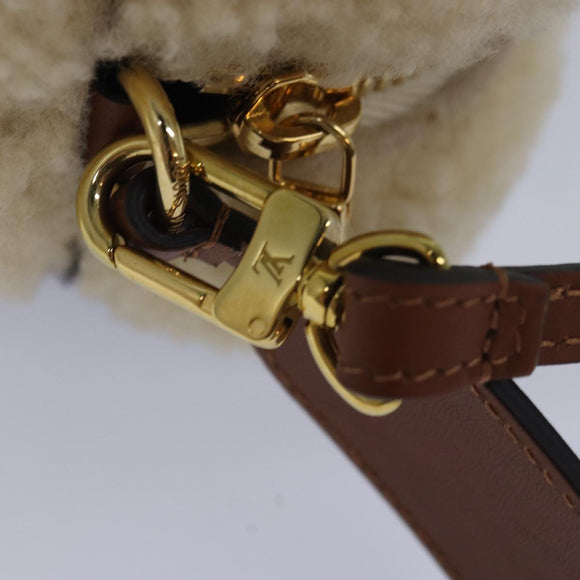 LOUIS VUITTON Monogram Teddy Beach Pouch Beige Black M68599 LV Auth 84395SA