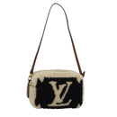 LOUIS VUITTON Monogram Teddy Beach Pouch Beige Black M68599 LV Auth 84395SA-1