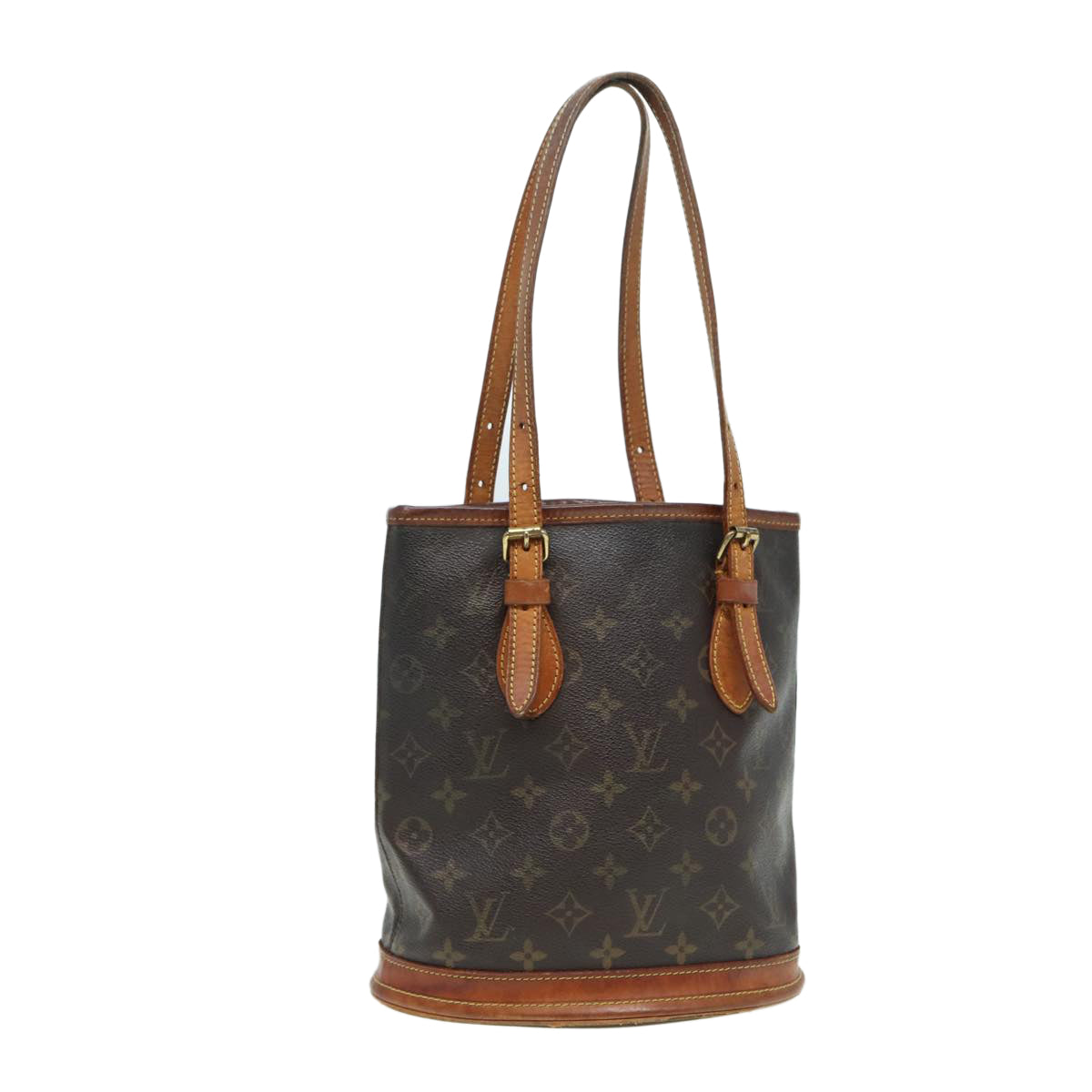 LOUIS VUITTON Monogram Bucket PM Shoulder Bag M42238 LV Auth 84404