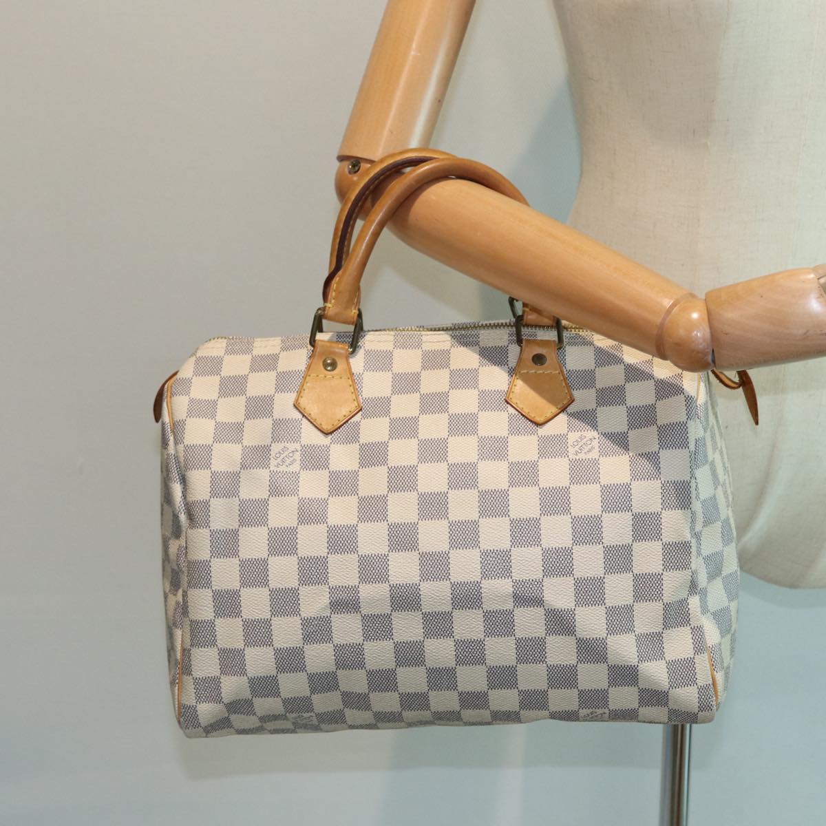 LOUIS VUITTON Damier Azur Speedy 30 Hand Bag N41533 LV Auth 84407