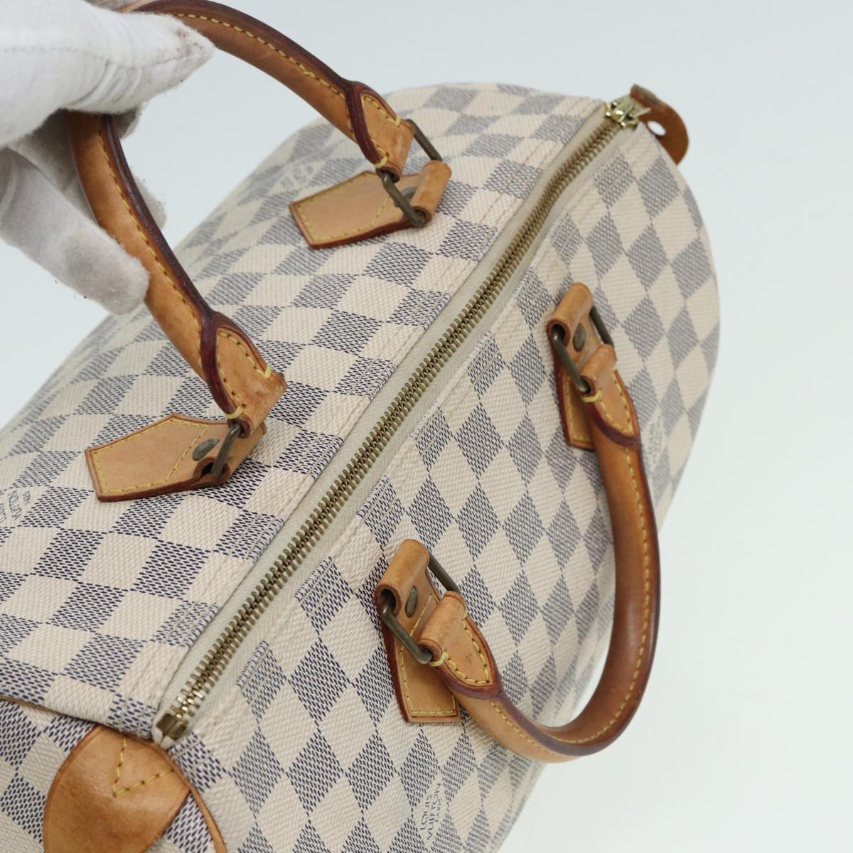 LOUIS VUITTON Damier Azur Speedy 30 Hand Bag N41533 LV Auth 84407